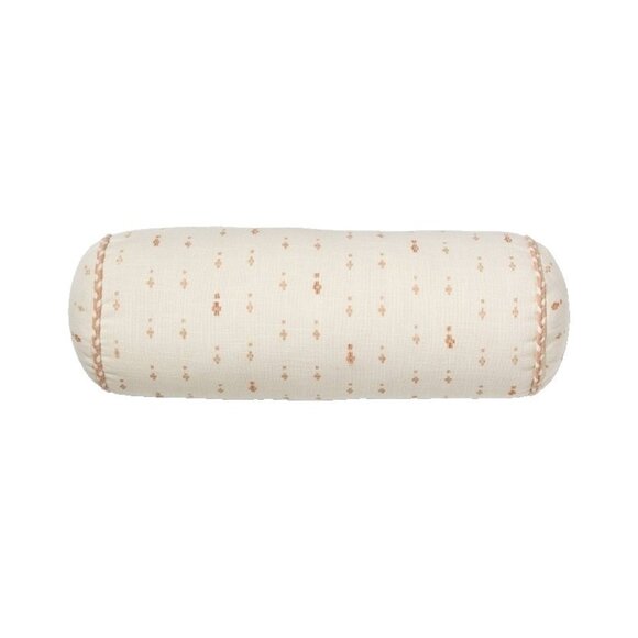 Threshold Geo Print Peach & Cream Color Bolster Pillow 18" Long & 7" Deep - Picture 1 of 7